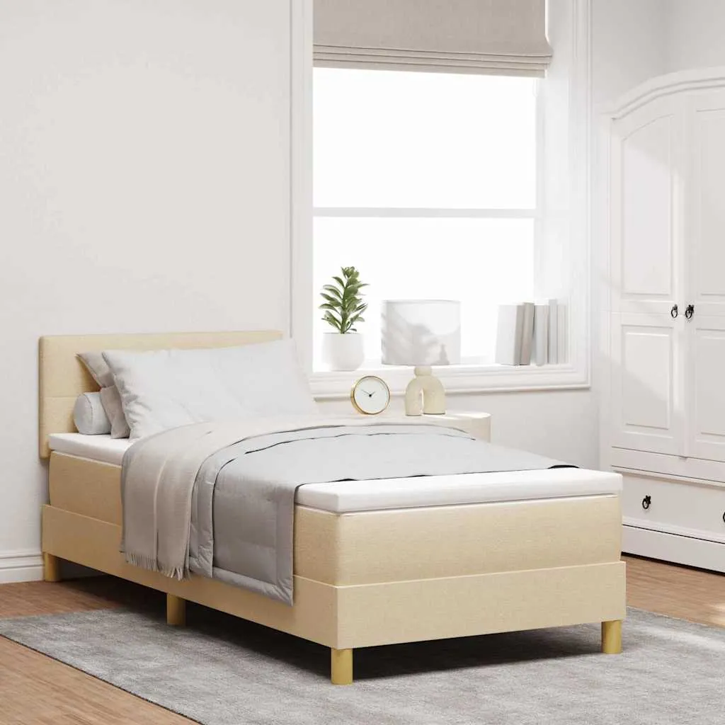 vidaXL Krevet s opruga kutije s jastukom Krema 80 x 200 cm tkanina - Venlo