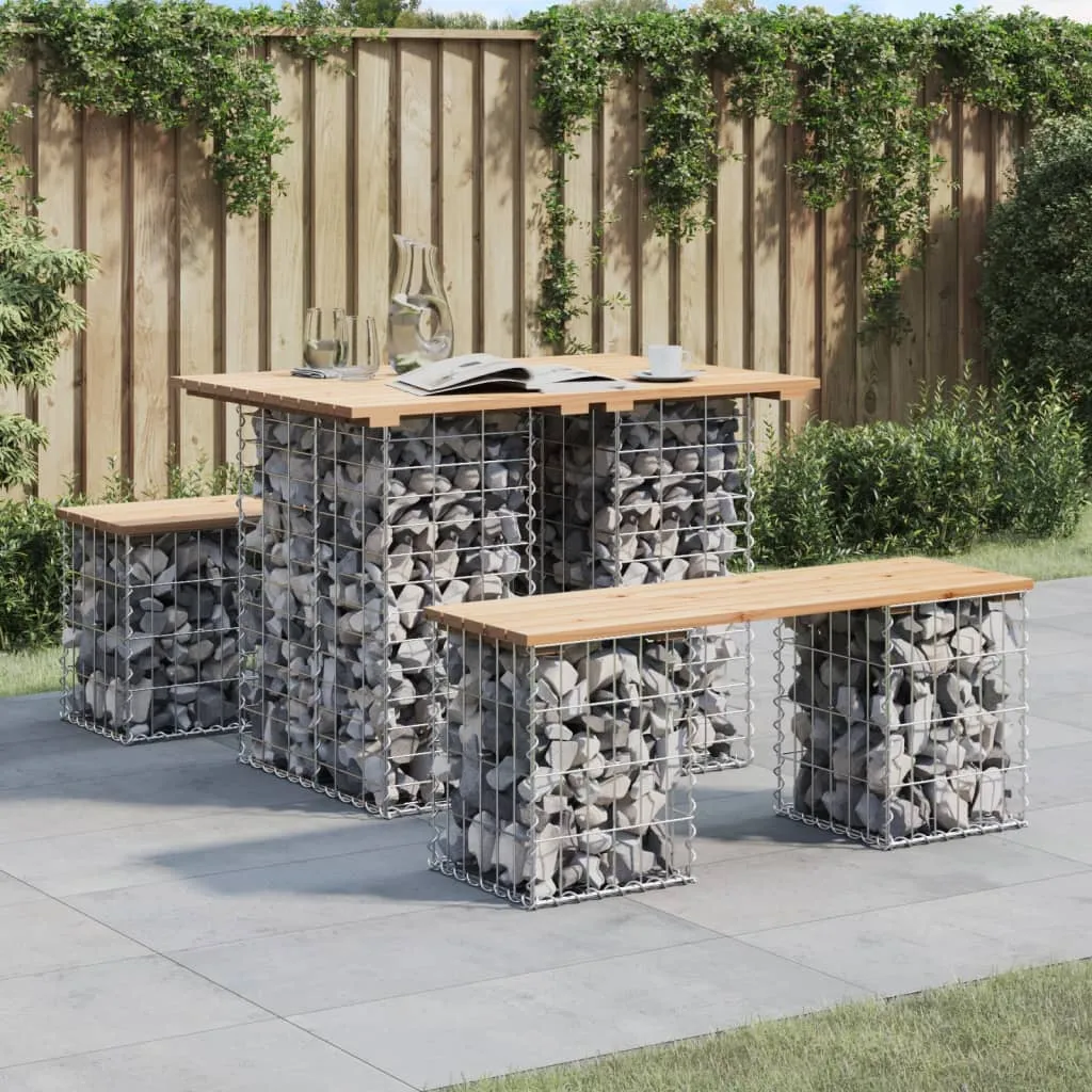 vidaXL Vrtni stol Gabion dizajn 100x70x72 cm Masivno drvo Bor - Venlo
