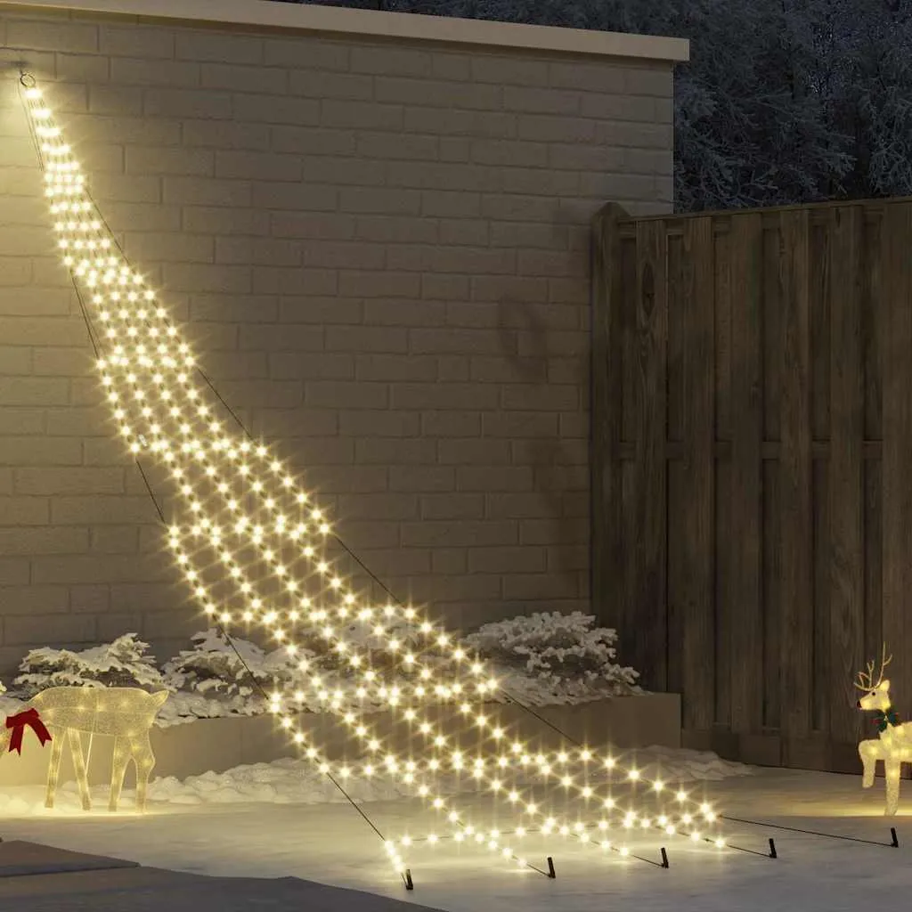 vidaxl led božićno drvce s zemljanim klinovima topla bijela 511 cm - slika 1