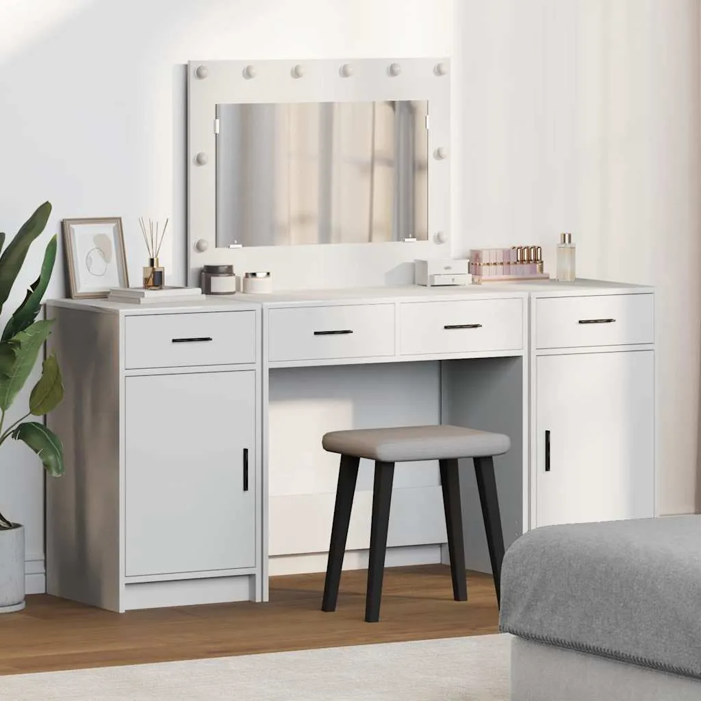 vidaXL Toaletni stol 3 kom. Bijelo 78,5 x 41 x 135 cm - Venlo