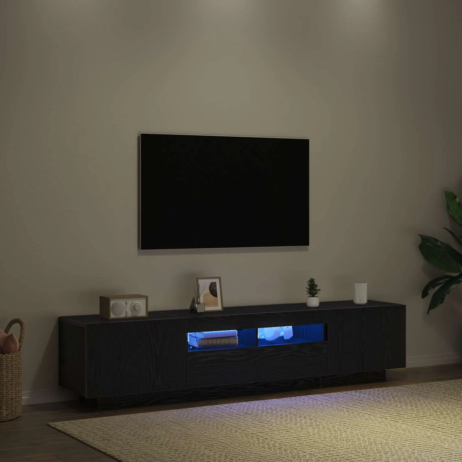 vidaXL Set TV komoda 2 kom. Crna Konstruirano drvo - Venlo