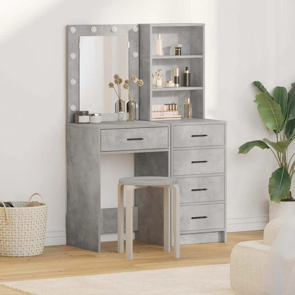 vidaXL Toaletni stol 2 kom. Siva 50 x 41 x 135 cm Konstruirano drvo - Venlo