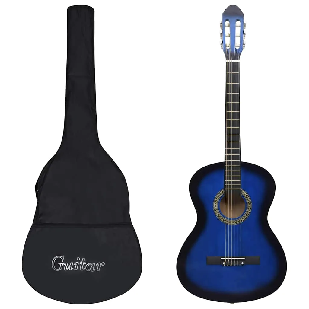 vidaxl klasična gitara za početnike s torbom plava 4/4 39 " - slika 1