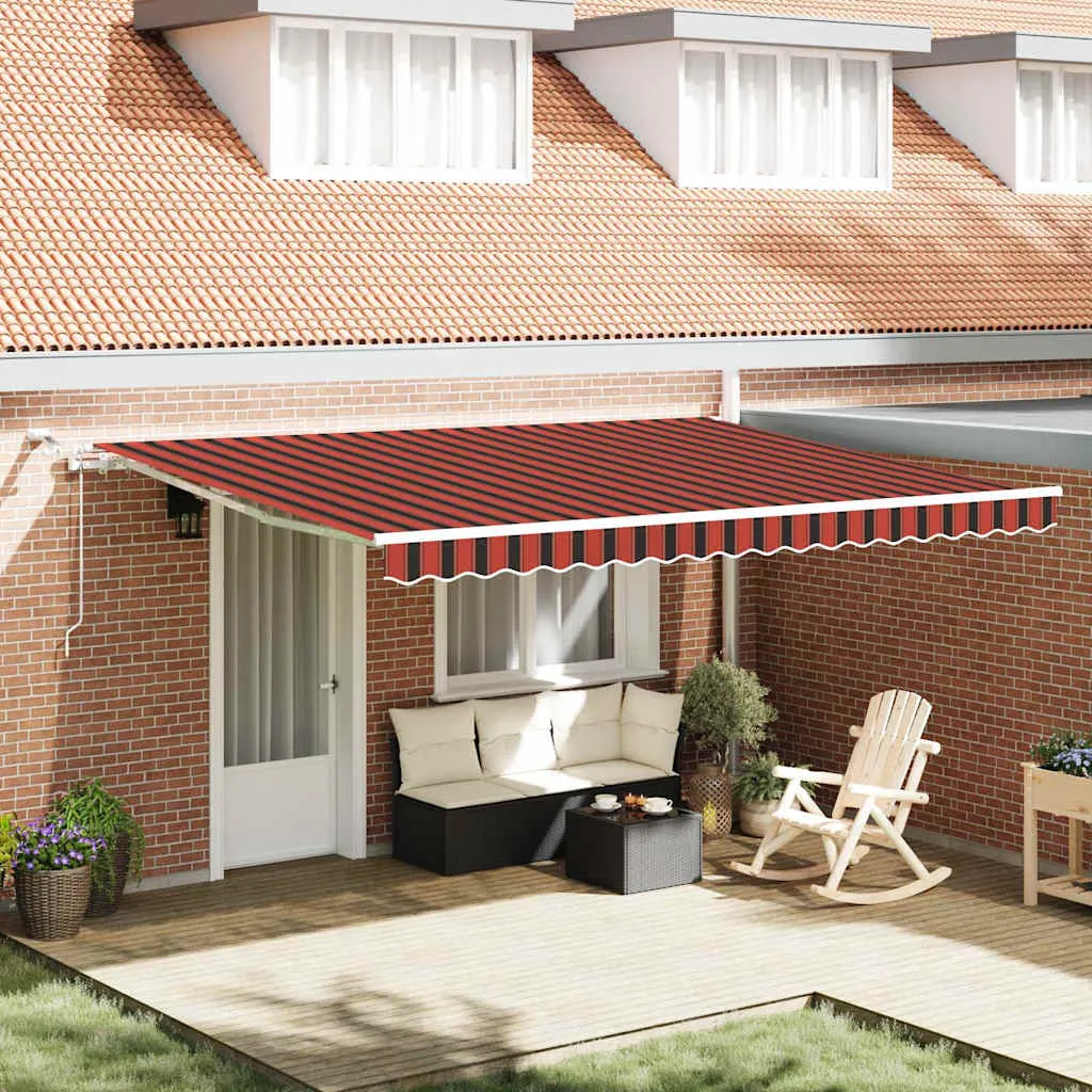 vidaXL Povlačivi tende Narančasta i smeđa 450 × 350 cm Poliester - Venlo
