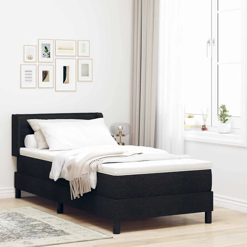 vidaXL Krevet s opruga kutije s uzglavljem Crna 190 x 90 cm tkanina - Venlo