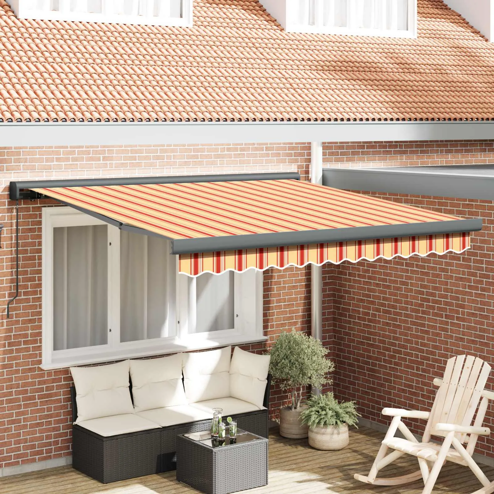 vidaXL Povlačivi tende Žuta i narančasta 300 x 250 cm - Venlo