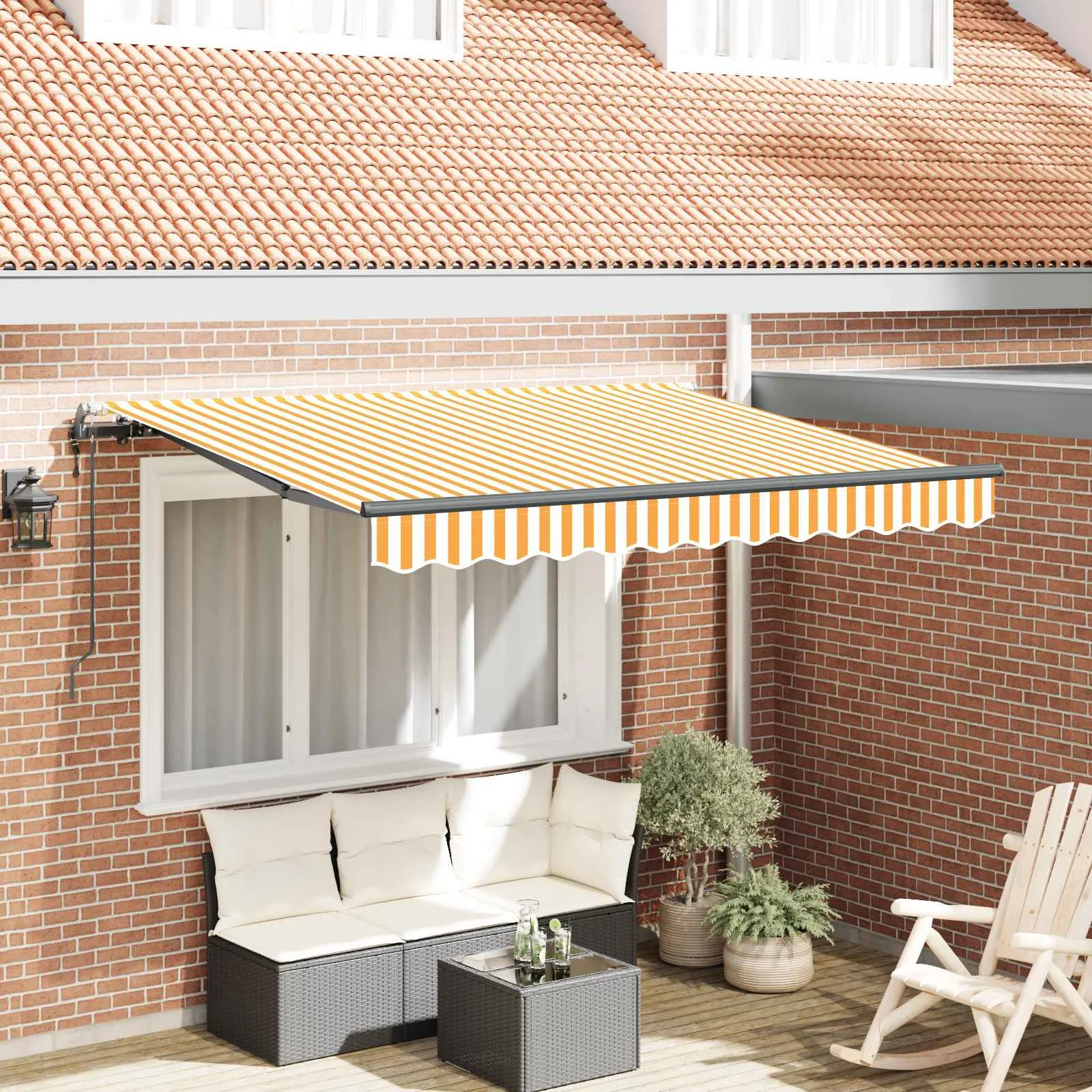 vidaXL Povlačivi tende Žuta 300 x 200 cm tkanina - Venlo
