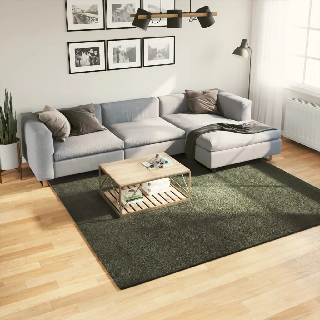 vidaXL Tepih HUARTE kratkih vlakana mekani i perivi zeleni 240x240 cm - Venlo