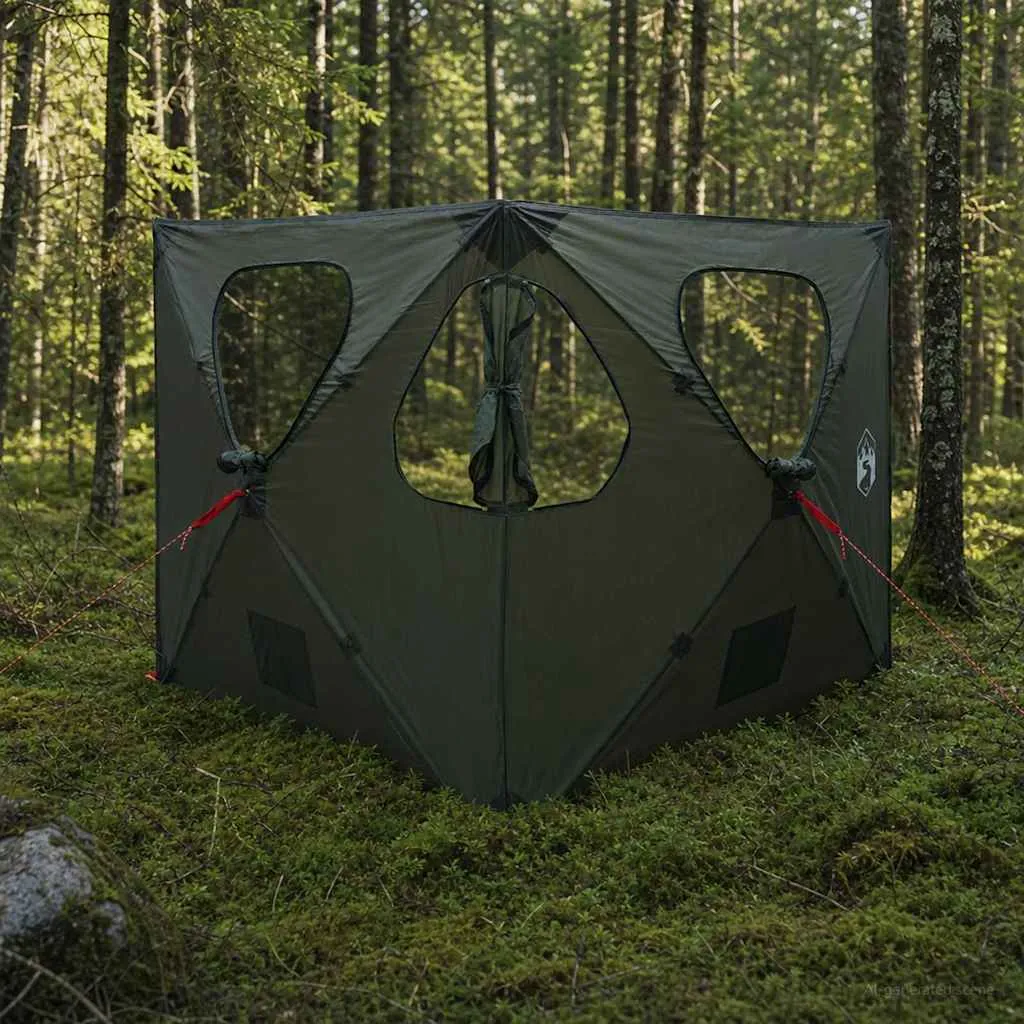 vidaxl lovni šator 145 x 145 x 150 cm maslinasto zelena - slika 1