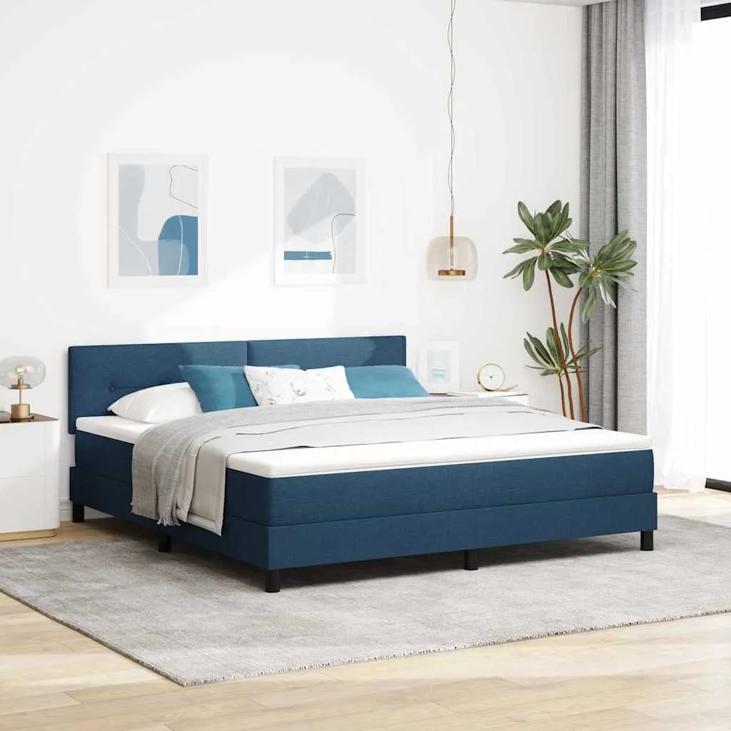 vidaXL Krevet s opruga kutije s uzglavljem Plava 180 x 200 cm tkanina - Venlo