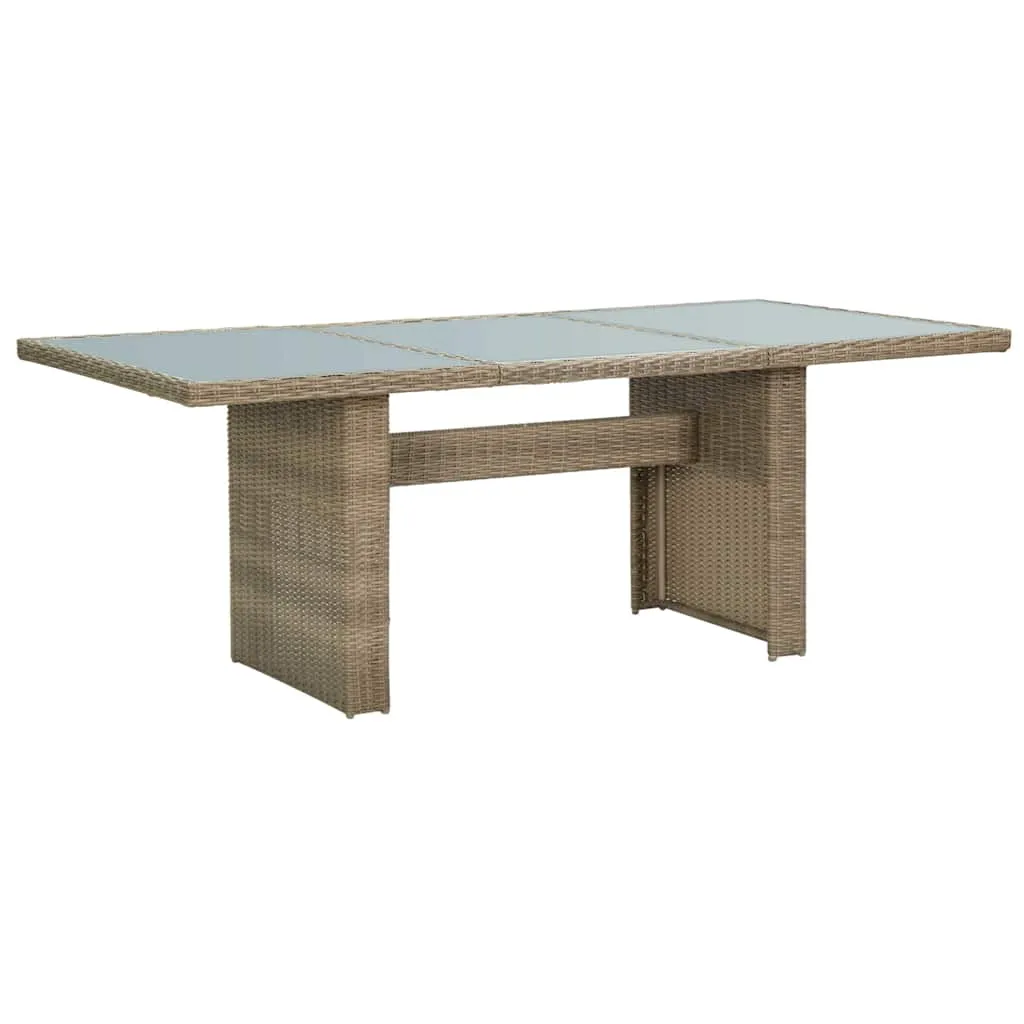 vidaXL Vrtni blagovaonski stol smeđi 200x100x74 cm staklo i poliratan - Venlo