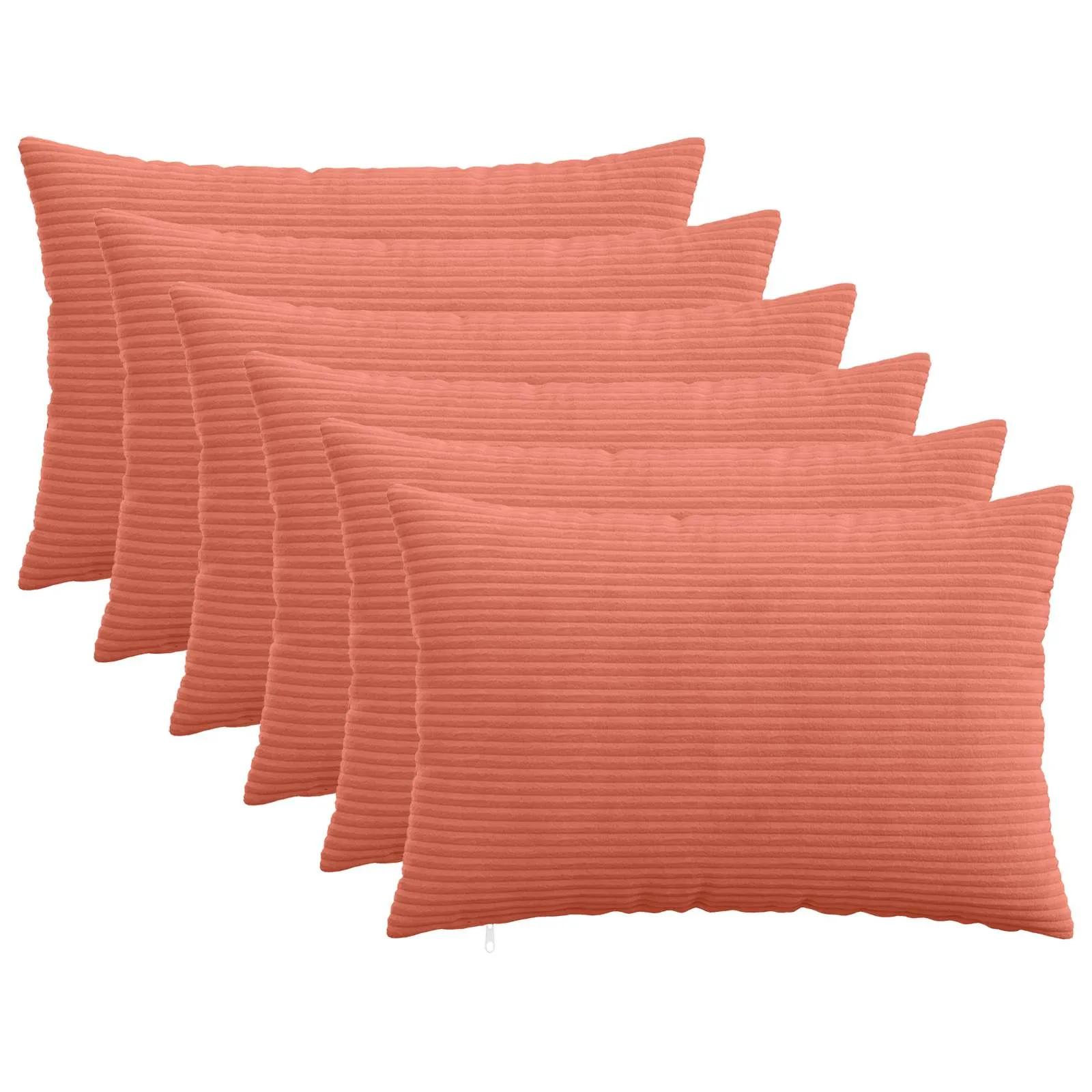 vidaxl presvlaka za jastuk 6 pcs heerlen crvena narančasta 30 x 50 cm - slika 1