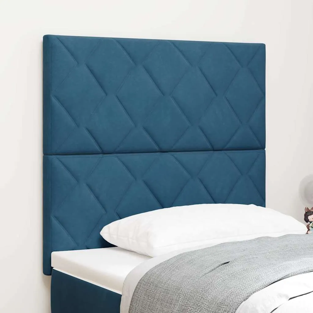 vidaXL LED glava kreveta Tamno plava 90 cm Baršun - Venlo