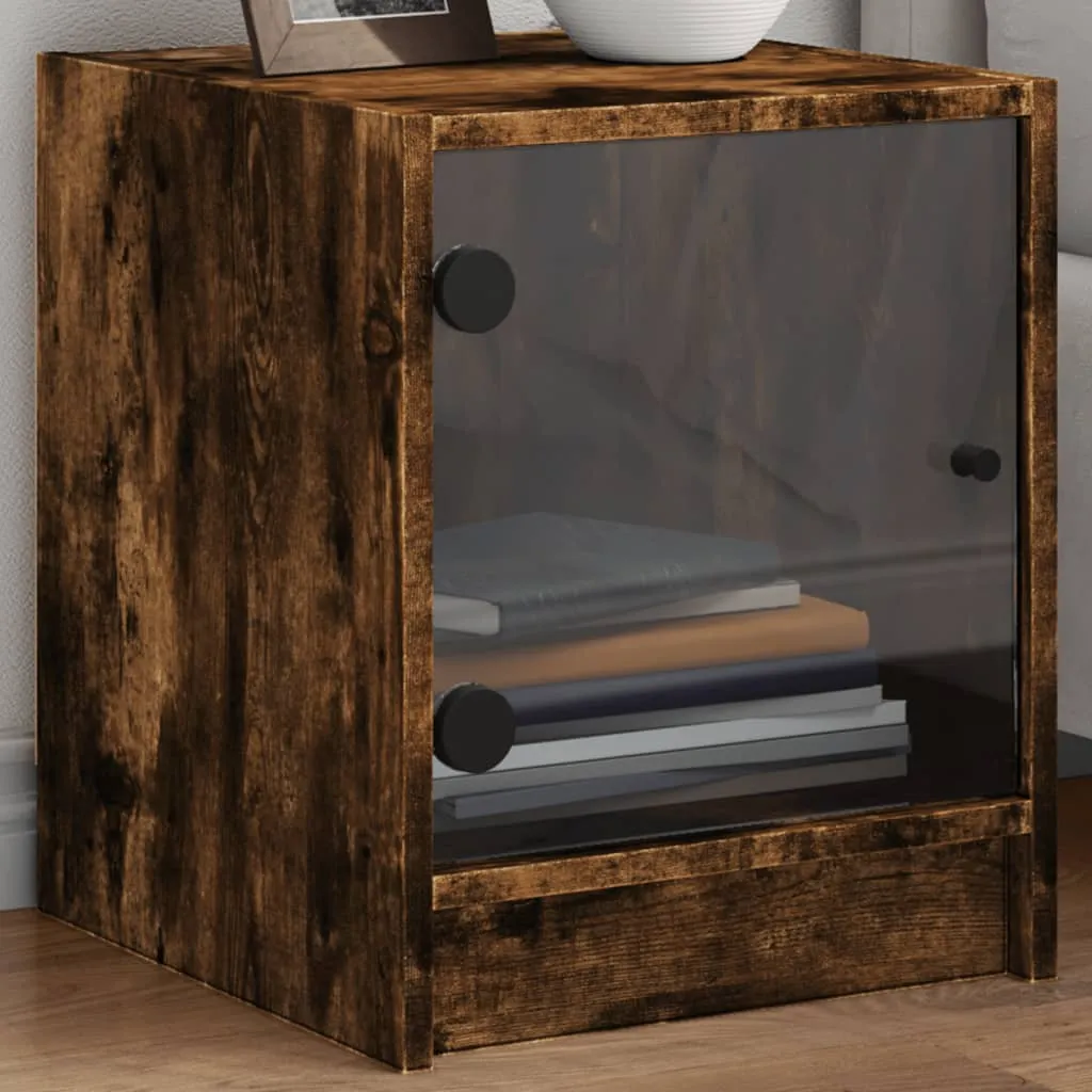 vidaXL Noćni ormarići staklena vrata 2 kom boja hrasta 35 x 37 x 42 cm - Venlo