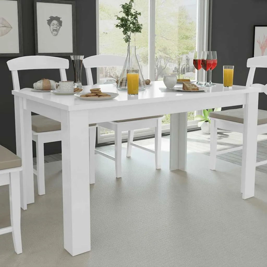 vidaXL Blagovaonski stol 140 x 80 x 75 cm bijeli - Venlo