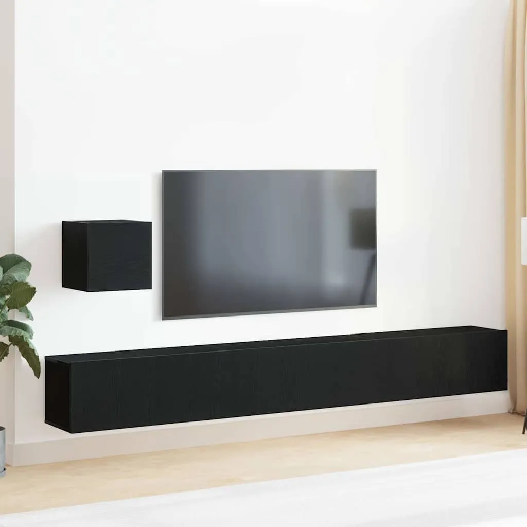 vidaXL Set TV komoda 4 kom. Crni hrast Konstruirano drvo - Venlo
