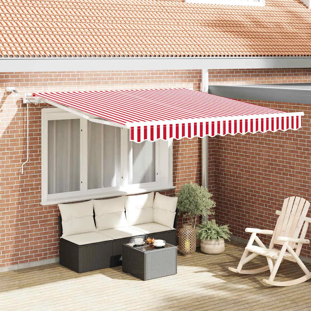 vidaXL Povlačivi tende Crvena i bijela 300 x 250 cm Poliester - Venlo