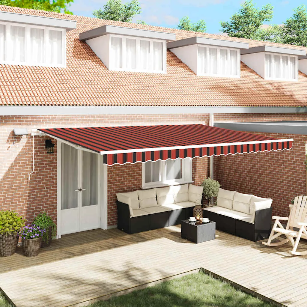 vidaXL Povlačivi tende narančasta i smeđa 500 × 300 cm - Venlo