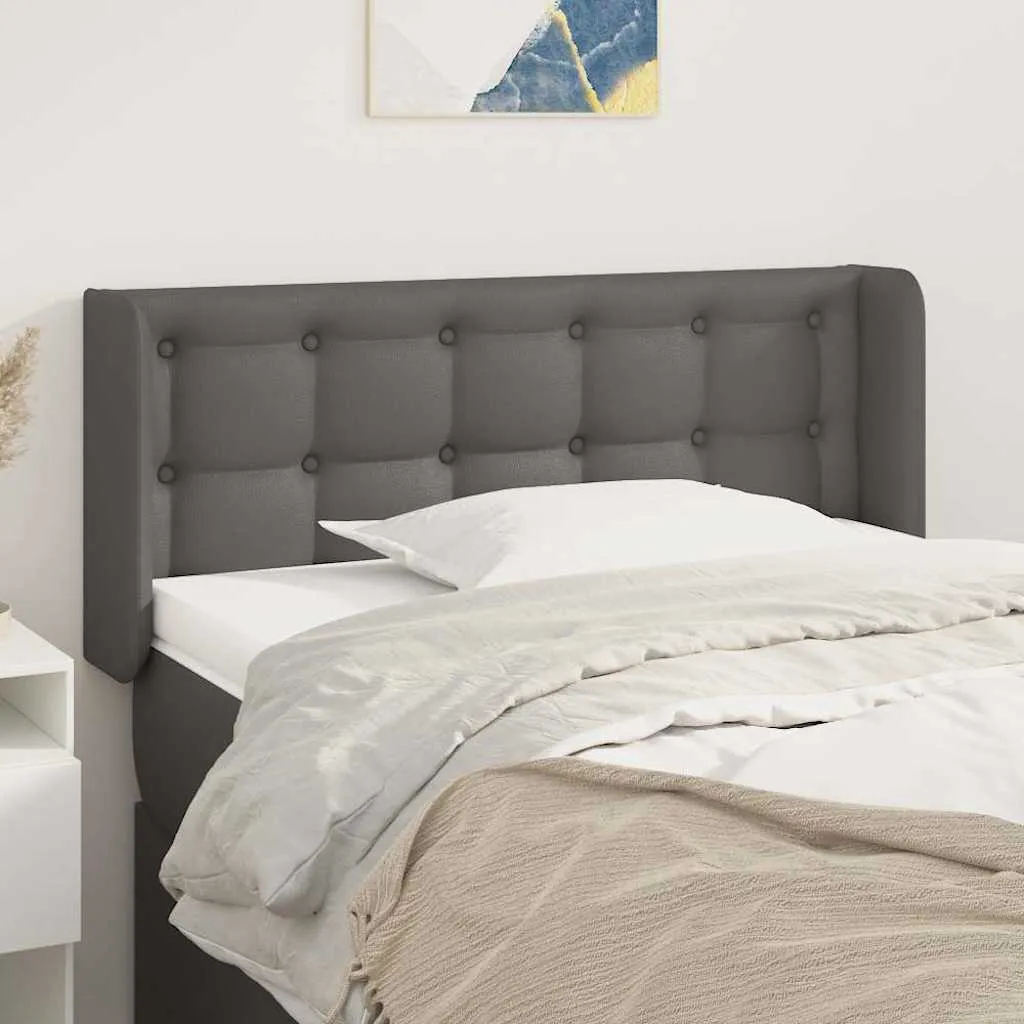 vidaXL Uzglavlje s ušima sivo 93x16x78/88 cm od umjetne kože - Venlo