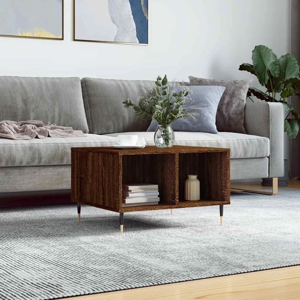 vidaXL Stolić za kavu Smeđa hrasta 60x50x36,5 cm konstruirano drvo - Venlo