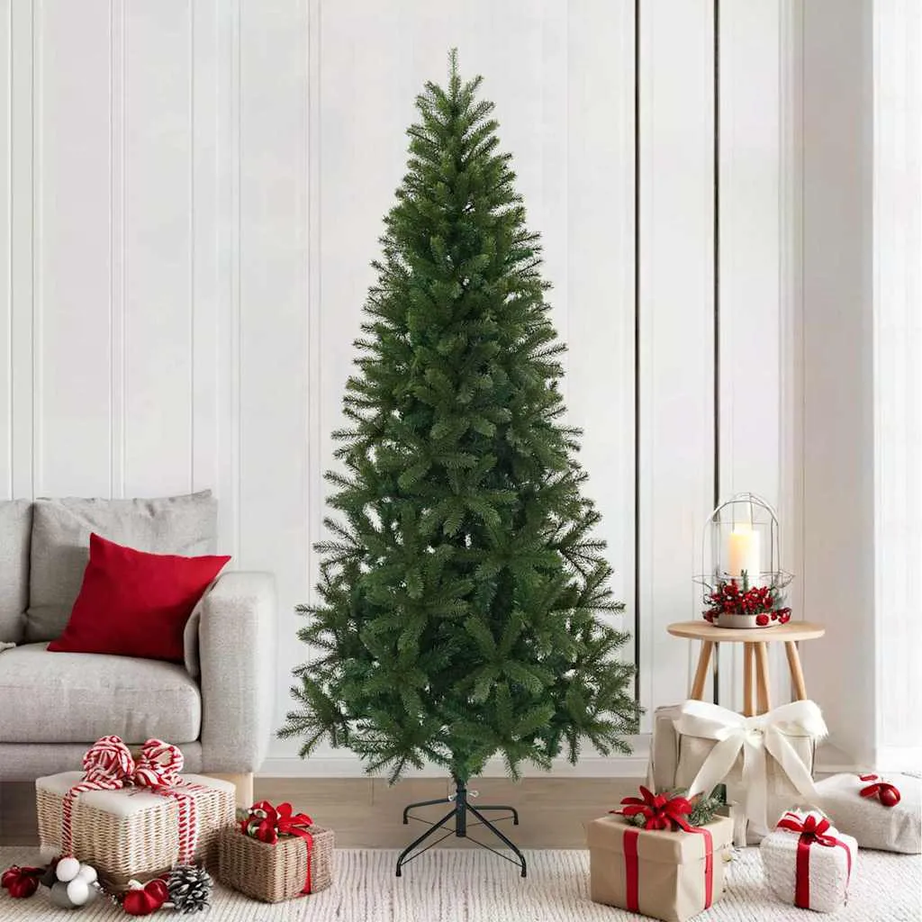 vidaxl umjetno božićno drvce zelena 210 cm pvc, pe i čelik - slika 1