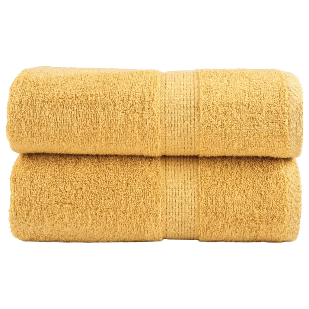 vidaxl premium ručnici za pranje solund 2 kom. zlatne boje 30x30 cm 600 g/m² - slika 1