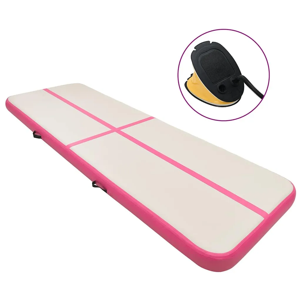 vidaXL Strunjača na napuhavanje s crpkom 300 x 100 x 20 cm PVC roza - Venlo