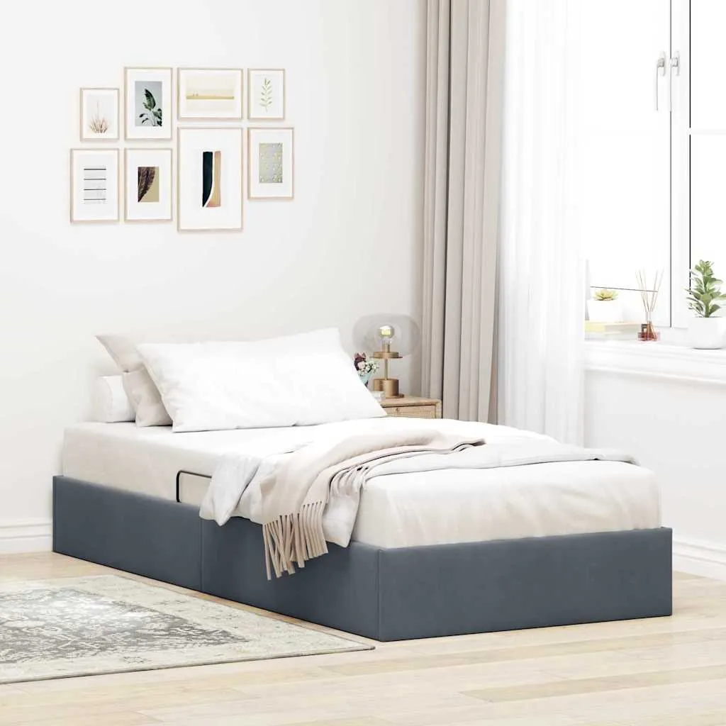 vidaXL Krevet s od storage s pohranom Tamnosiva 100 x 203 cm Baršun - Venlo