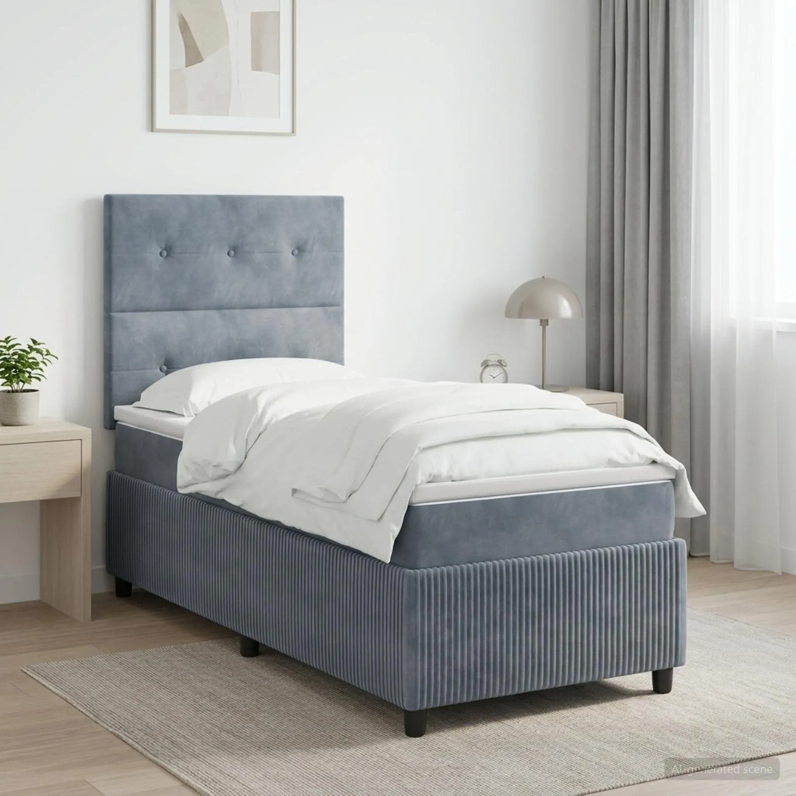 vidaXL Boxspring krevet s madracem Tamnosiva 80 x 200 cm Baršun - Venlo