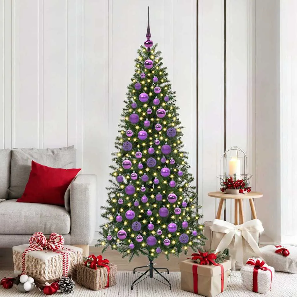 vidaxl set božićnih ukrasnih kuglica 120 kom. 300 led lampica ø 6 cm - slika 1