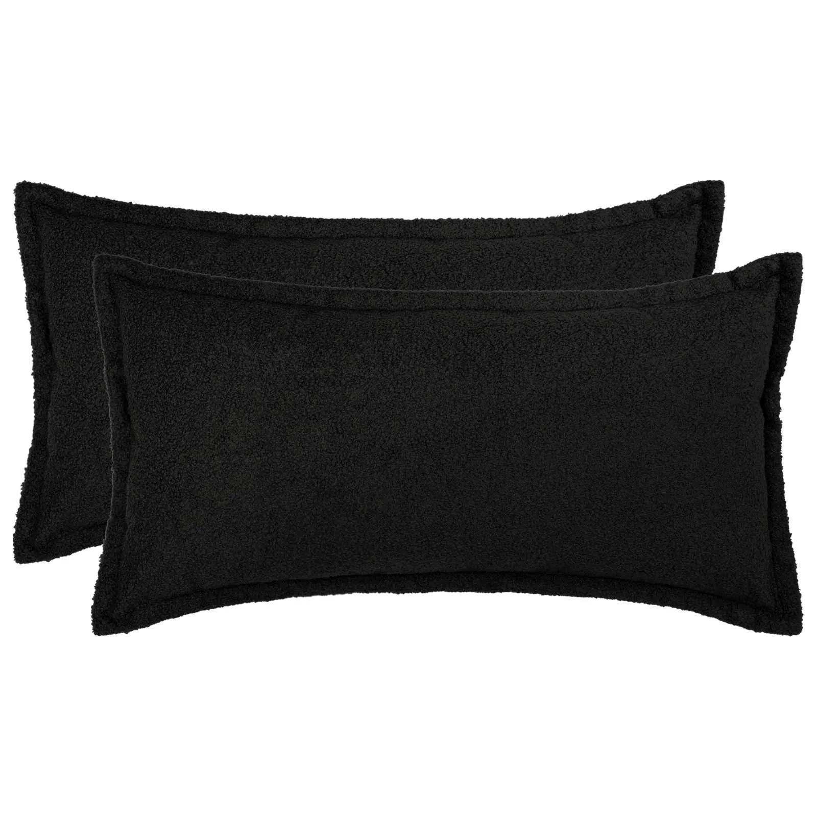 vidaxl presvlaka za jastuk 2 pcs houten crna 40 x 70 cm bouclé - slika 1