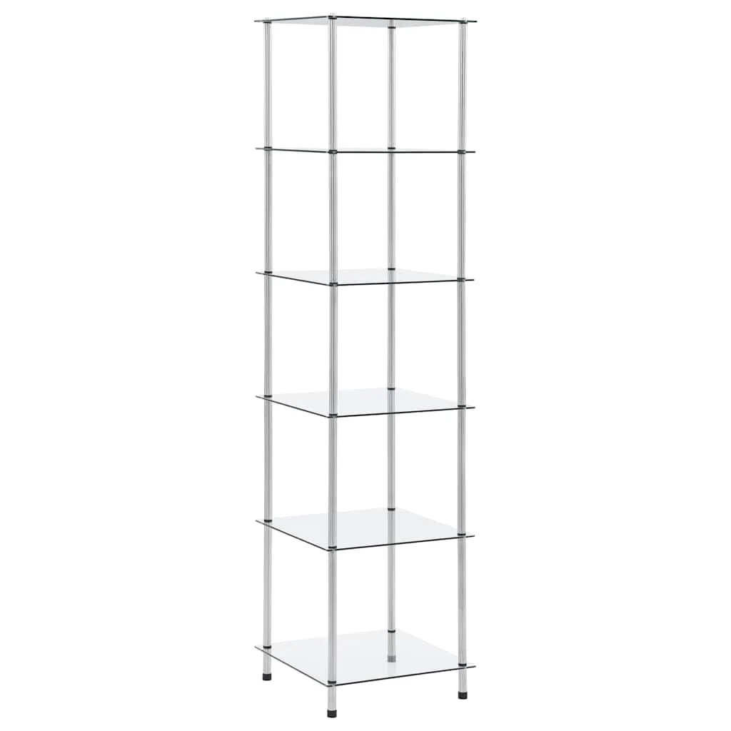 vidaXL Police sa 6 razina prozirne 40 x 40 x 160 cm od kaljenog stakla - Venlo