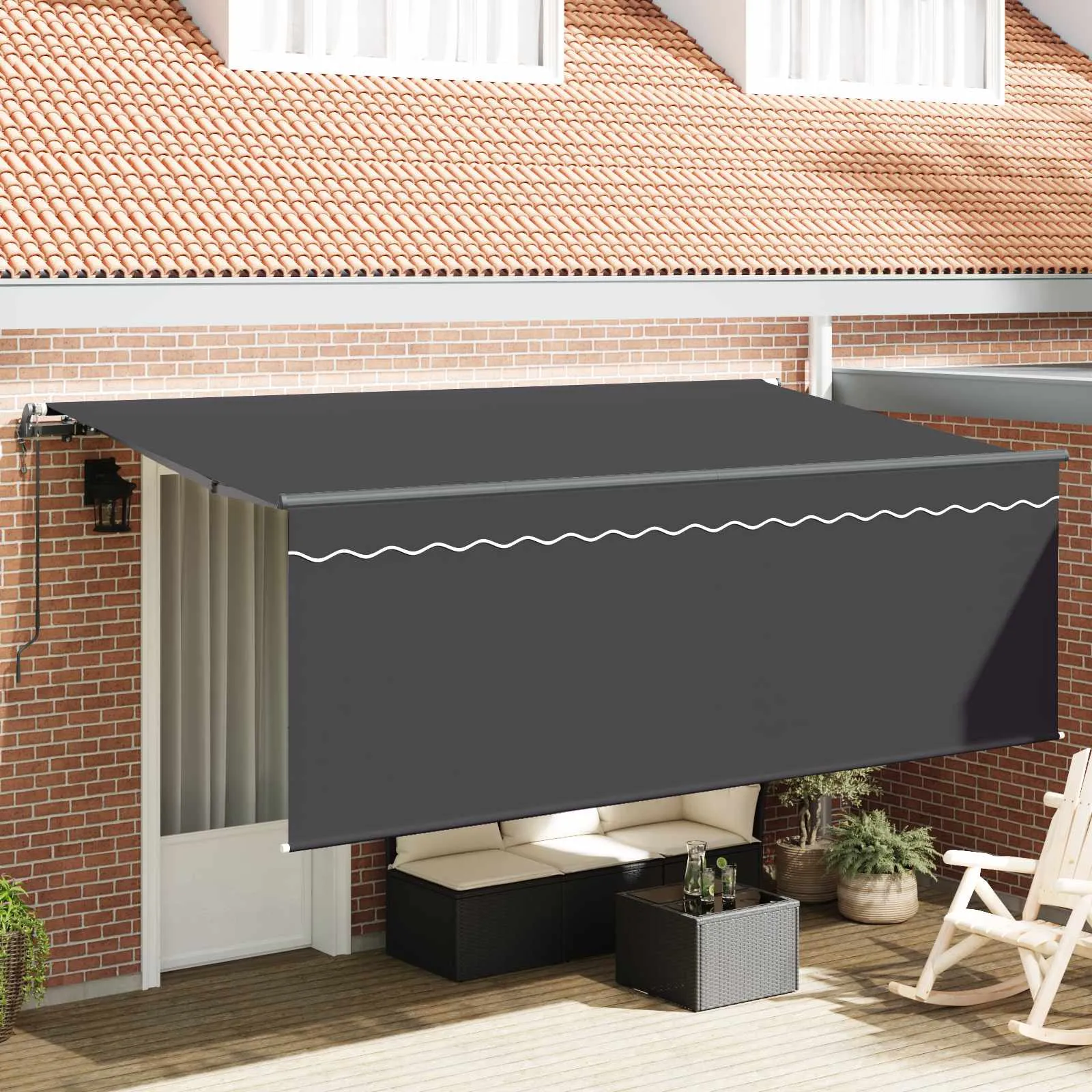 vidaXL Povlačivi tende Antracit 350 x 200 cm Poliester i aluminij - Venlo