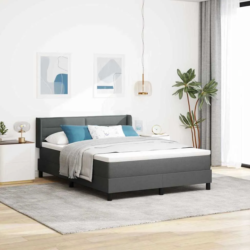 vidaXL Krevet s opruga kutije Tamno siva 200 x 140 cm tkanina - Venlo