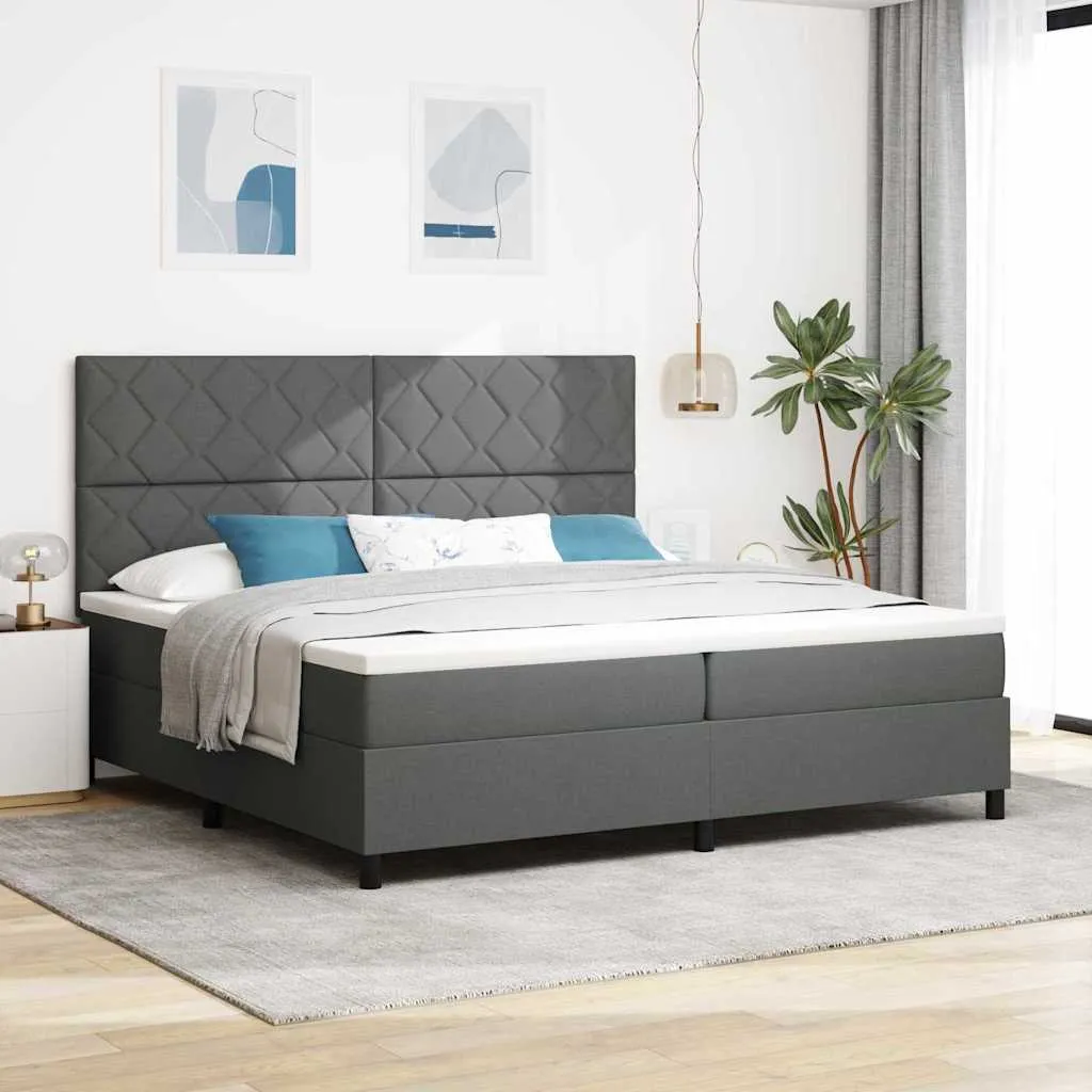 vidaXL Krevet s opruga kutije Tamno siva 200 x 200 cm tkanina - Venlo