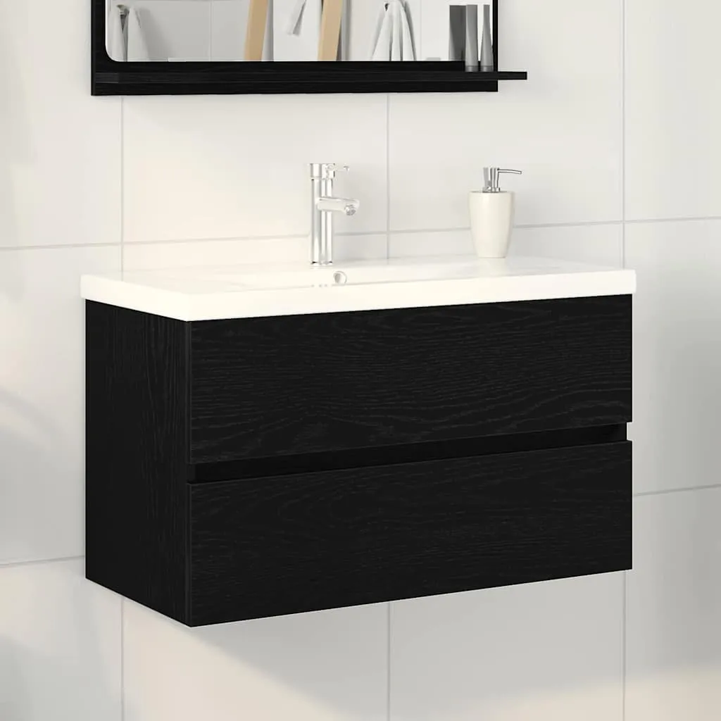 vidaXL Kupaonski ormarić za sudoper Crni hrast 80 x 39 x 62 cm - Venlo