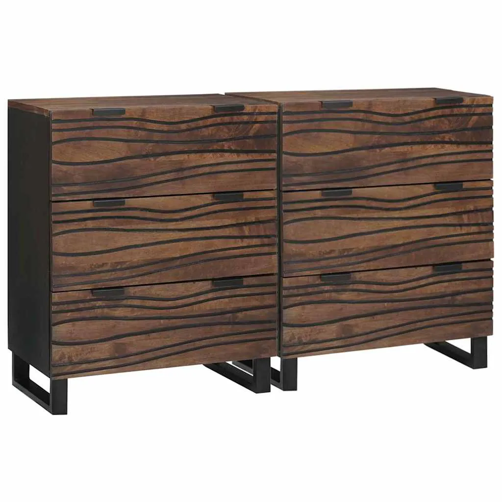 vidaXL Set komoda 2 kom. Orah 120 x 33 x 75 cm Čvrsto drvo manga - Venlo