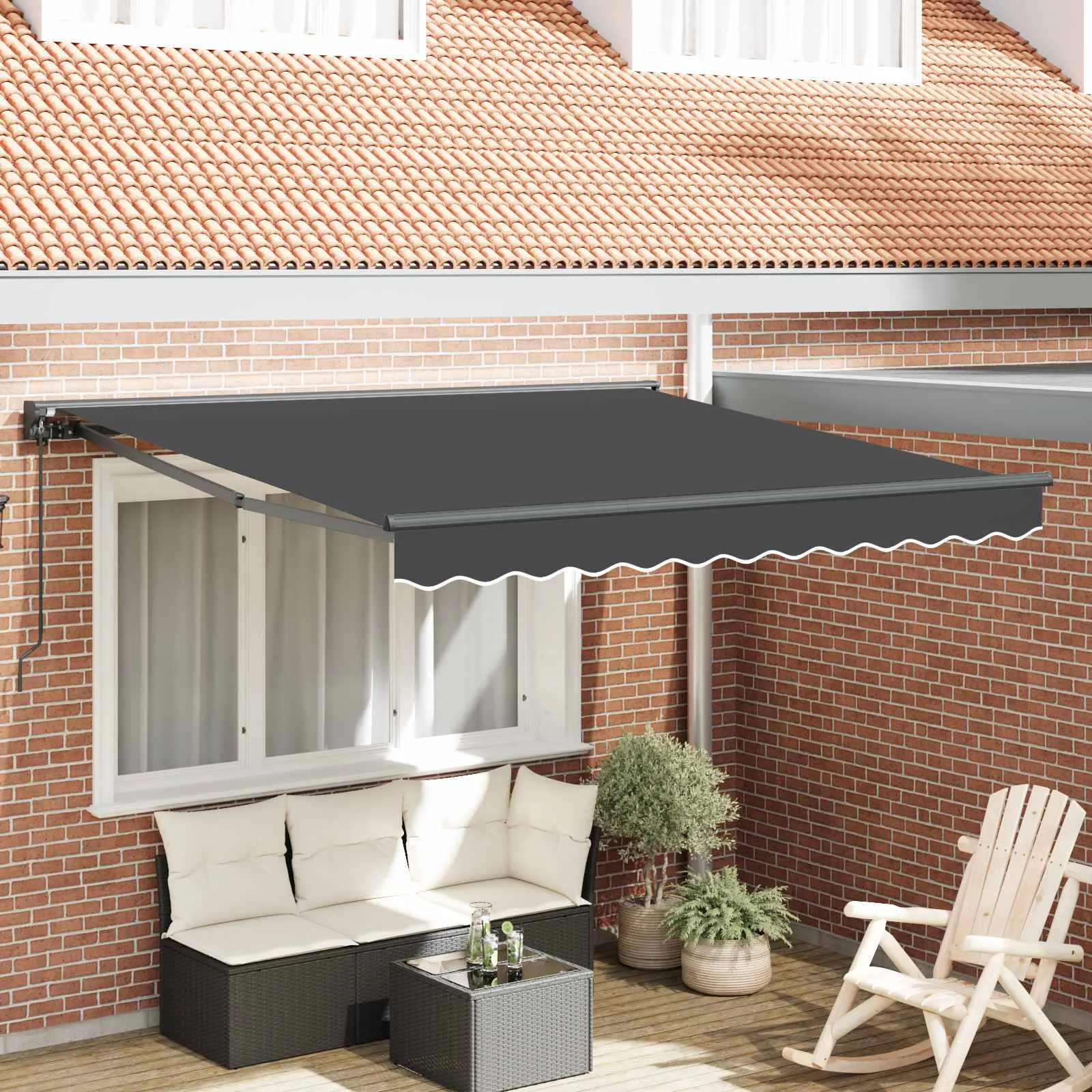 vidaXL Okvir tende Antracit 300 x 250 cm Poliester s PU premazom - Venlo