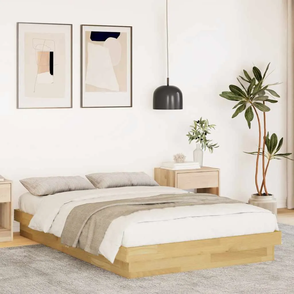 vidaxl okvir kreveta bez madraca 120x200 cm puno drvo hrast - slika 1