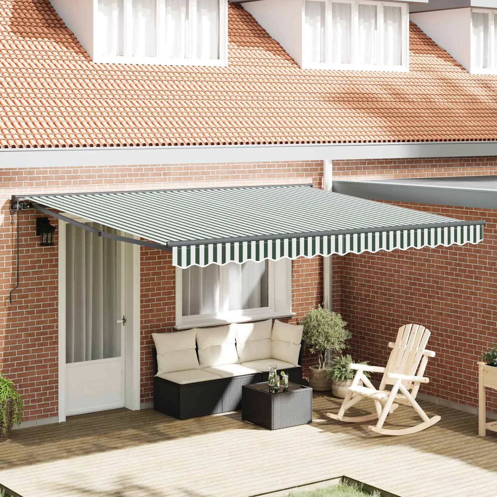 vidaXL Okvir tende Zelena i bijela 400 × 300 cm - Venlo