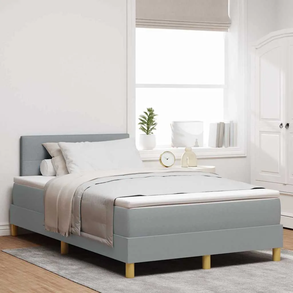 vidaXL Krevet s opruga kutije Svijetlo siva 120 x 200 cm tkanina - Venlo