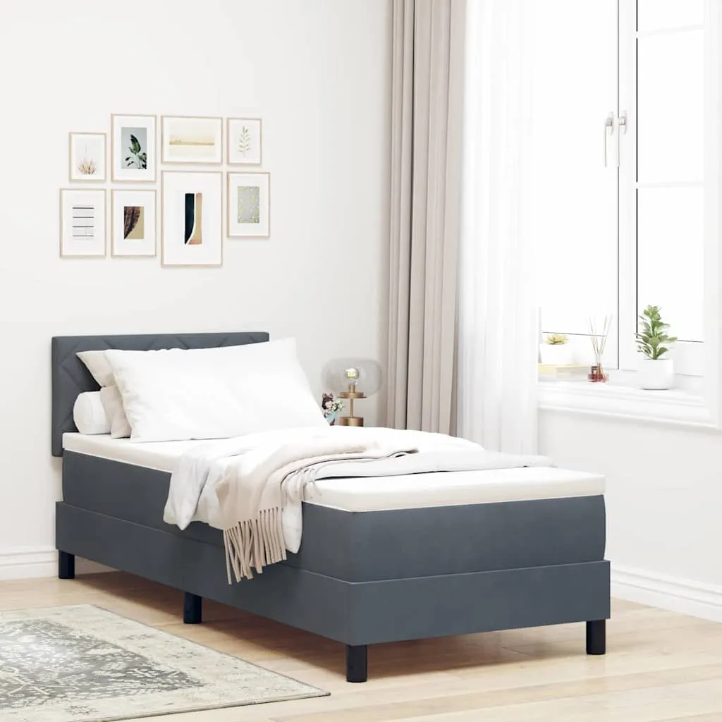 vidaXL Krevet s opruga kutije Tamno siva 80 x 200 cm Baršun - Venlo