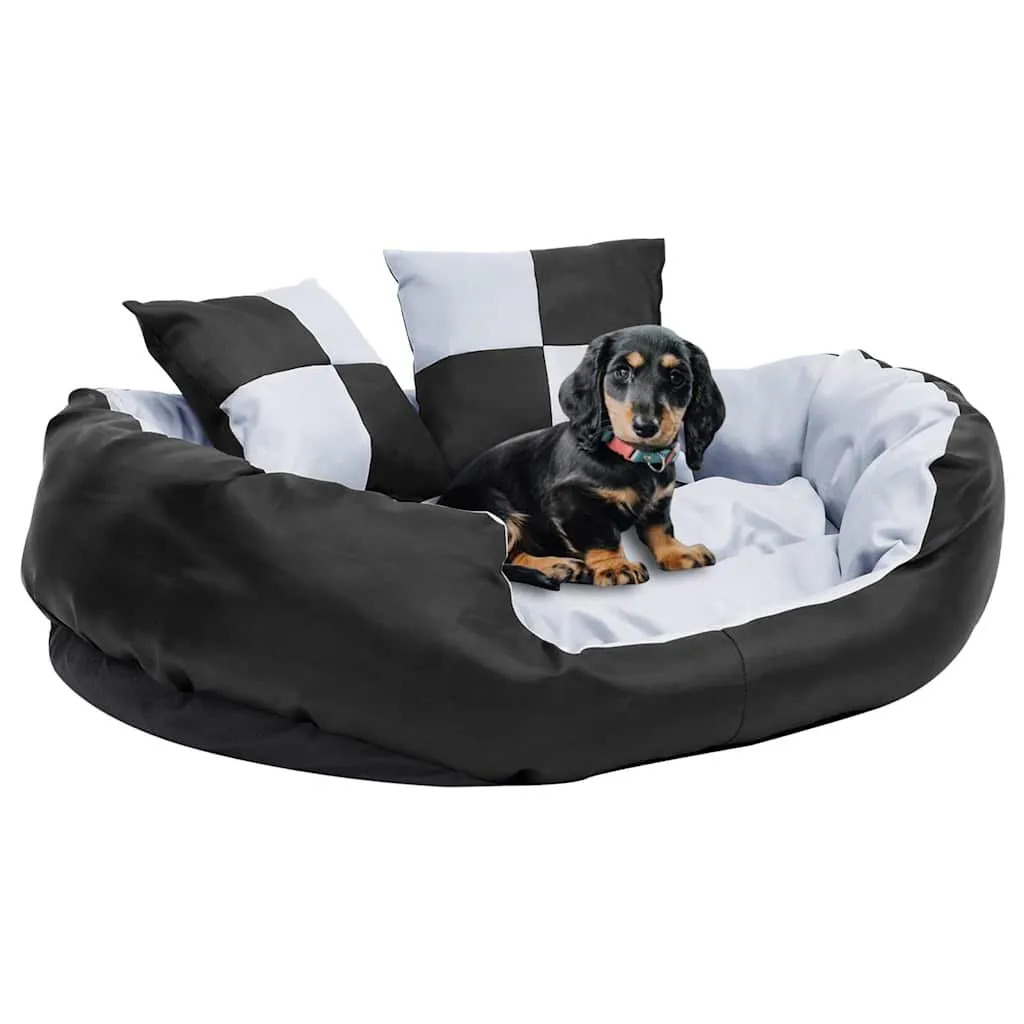 vidaxl dvostrani perivi jastuk za pse sivo-crni 85 x 70 x 20 cm - slika 1