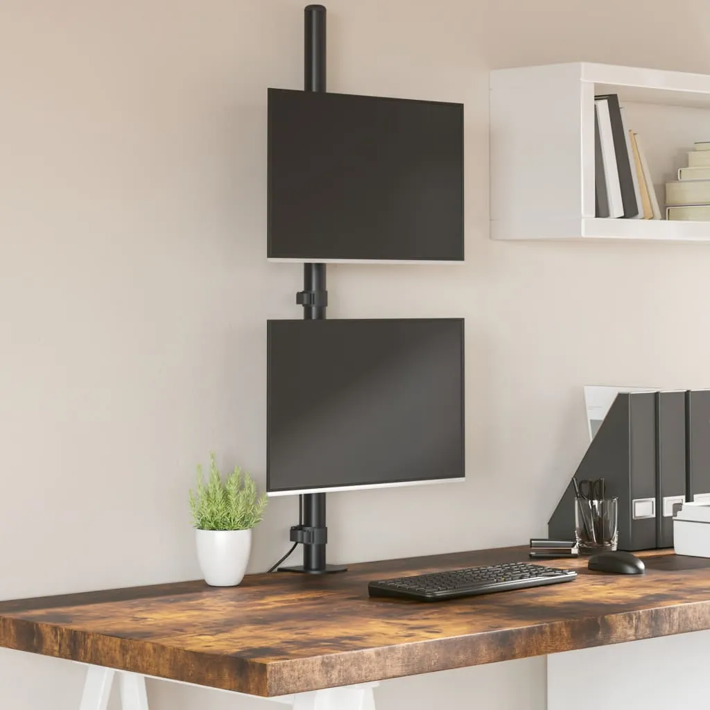 vidaXL Dvostruki nosač za monitor crni čelični VESA 75/100 mm - Venlo