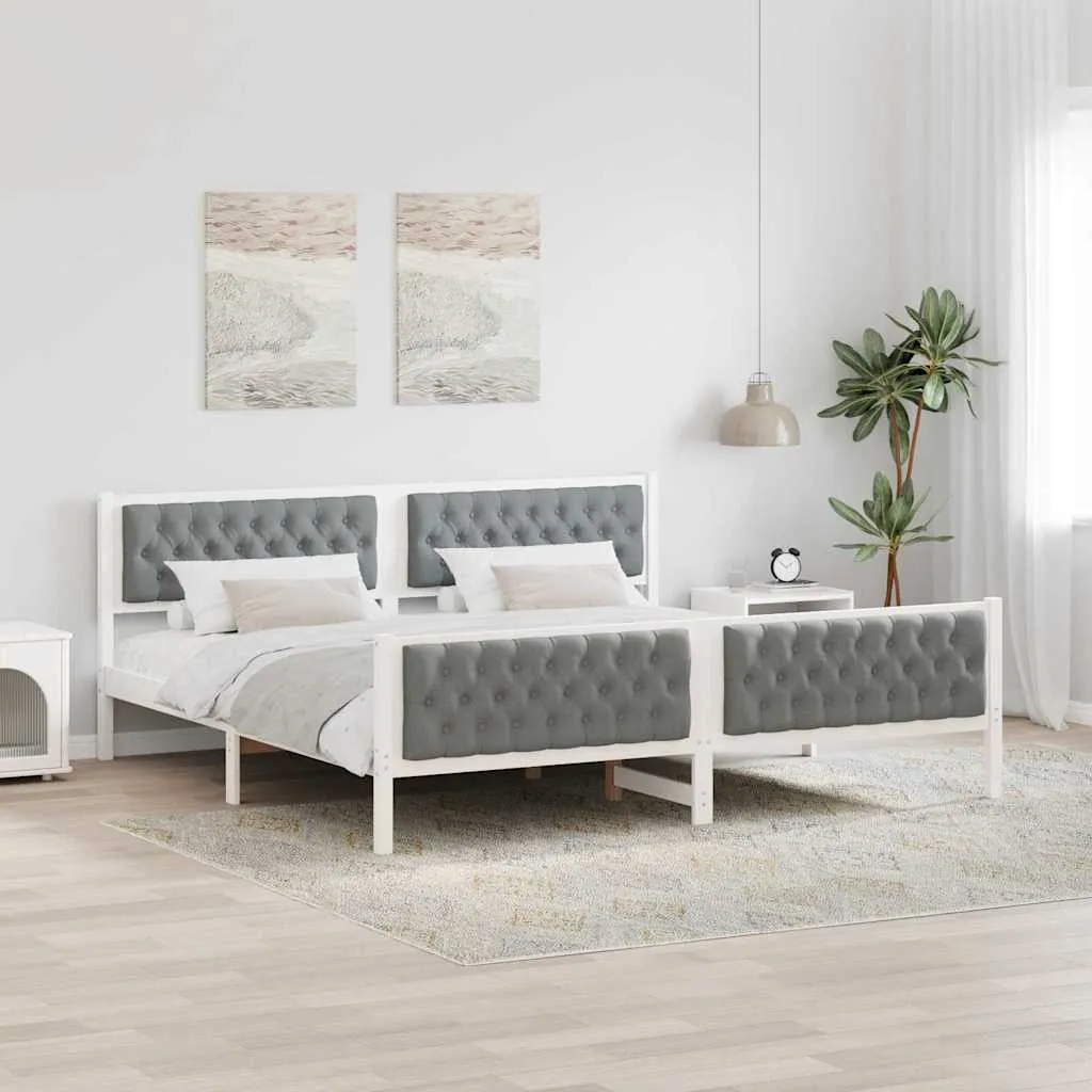 vidaXL Krevetna konstrukcija s uzglavljem Svijetlo siva 200 x 200 cm - Venlo