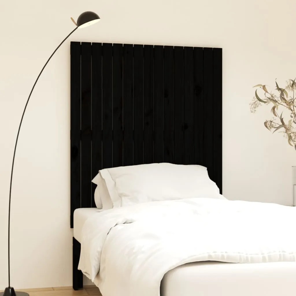 vidaXL Zidno uzglavlje crni 95,5x3x110 cm od masivne borovine - Venlo
