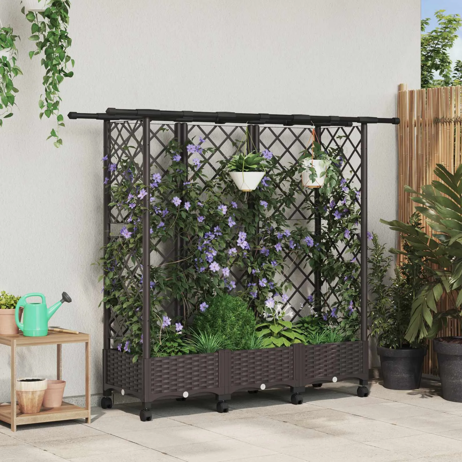 vidaXL Povišeni krevet s mrežom i krovom Smeđa 164 x 40 x 127 cm PP - Venlo