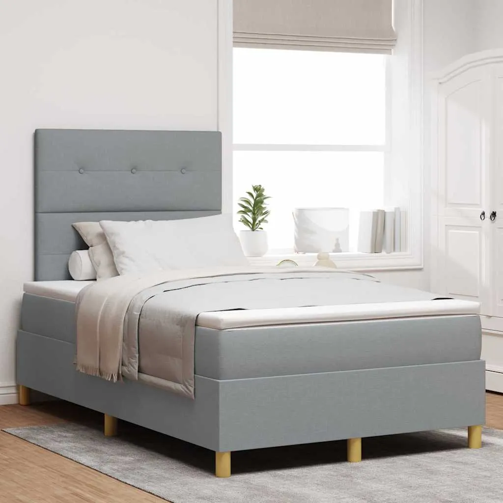 vidaXL Krevet s opruga kutije Svijetlo siva 120 x 200 cm tkanina - Venlo