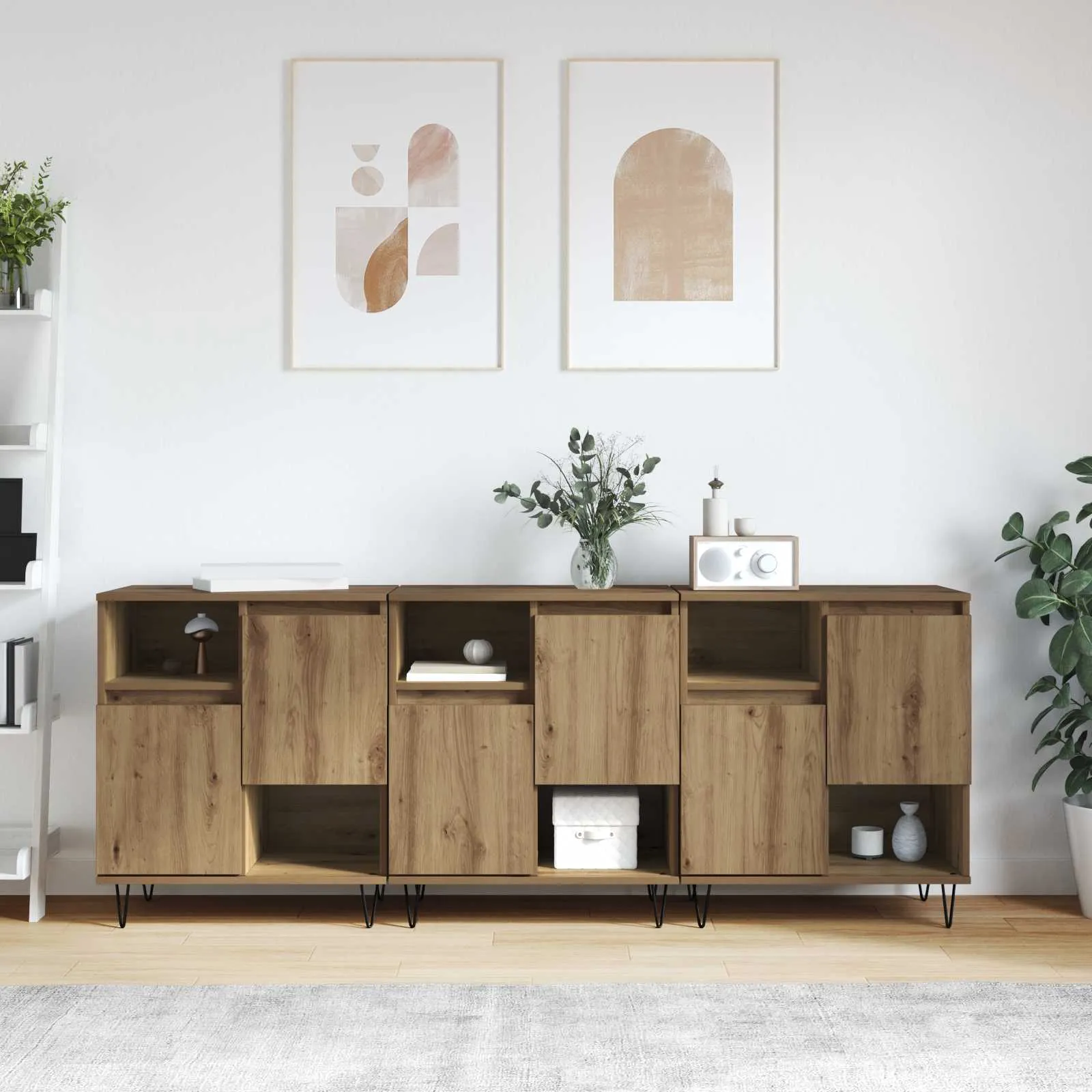 vidaXL Kreveta 3 kom. Umjetnički hrast 60 x 35 x 70 cm - Venlo