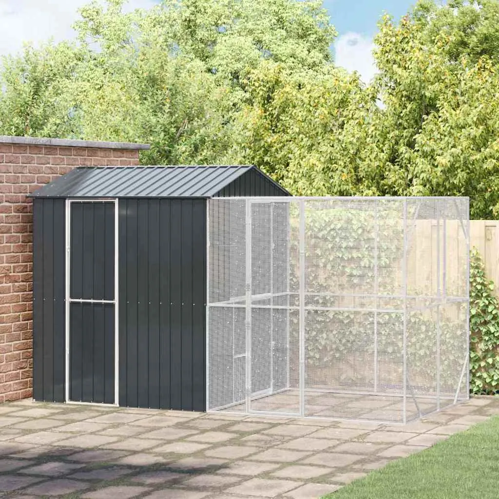 vidaXL Kavez za ptice Antracit 418 x 210 x 247 cm Cinkani čelik - Venlo